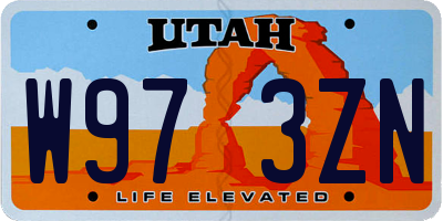 UT license plate W973ZN