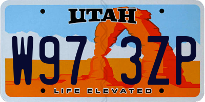 UT license plate W973ZP