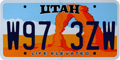 UT license plate W973ZW