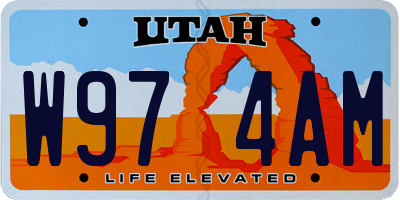 UT license plate W974AM