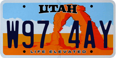 UT license plate W974AY