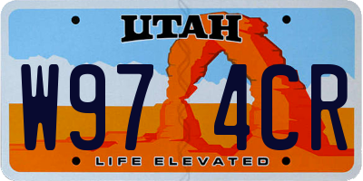 UT license plate W974CR