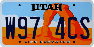 UT license plate W974CS