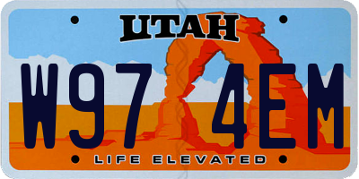 UT license plate W974EM