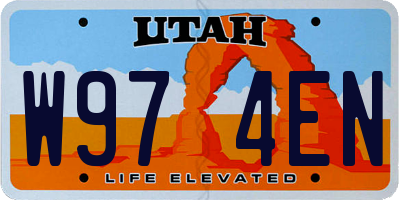 UT license plate W974EN