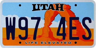 UT license plate W974ES