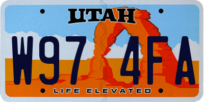 UT license plate W974FA