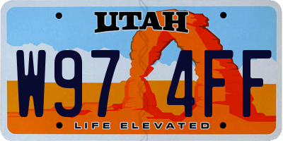 UT license plate W974FF