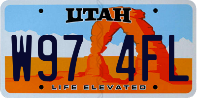 UT license plate W974FL