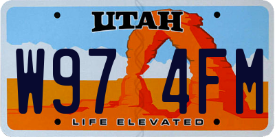 UT license plate W974FM