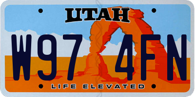 UT license plate W974FN