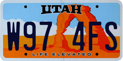 UT license plate W974FS