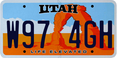 UT license plate W974GH