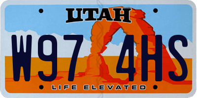 UT license plate W974HS