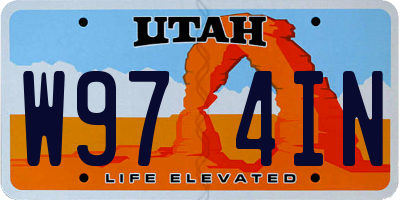 UT license plate W974IN