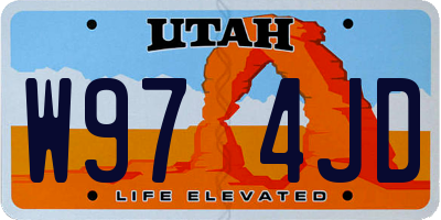 UT license plate W974JD