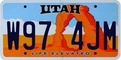 UT license plate W974JM