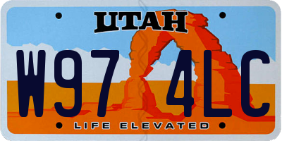 UT license plate W974LC