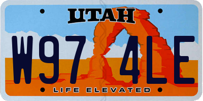 UT license plate W974LE