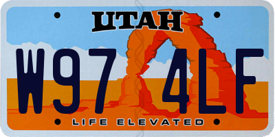 UT license plate W974LF