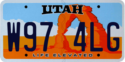 UT license plate W974LG