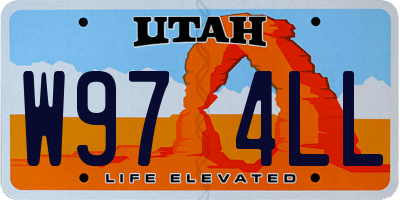 UT license plate W974LL