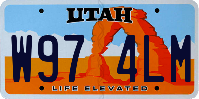 UT license plate W974LM