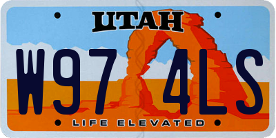 UT license plate W974LS