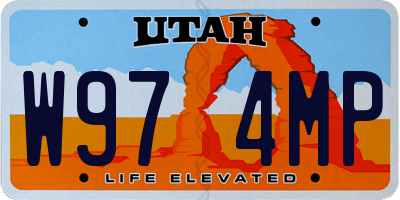 UT license plate W974MP