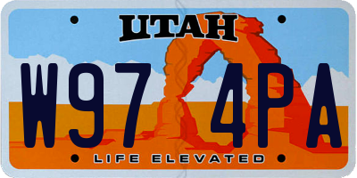 UT license plate W974PA