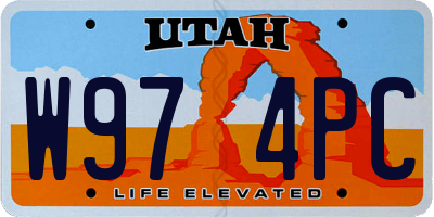 UT license plate W974PC