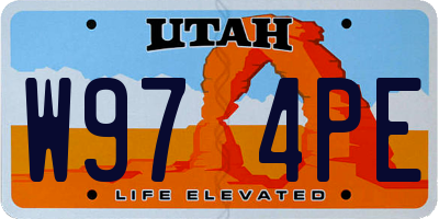 UT license plate W974PE