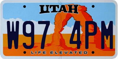UT license plate W974PM