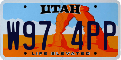 UT license plate W974PP