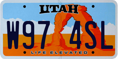 UT license plate W974SL