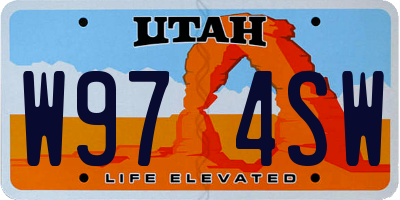 UT license plate W974SW