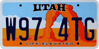 UT license plate W974TG