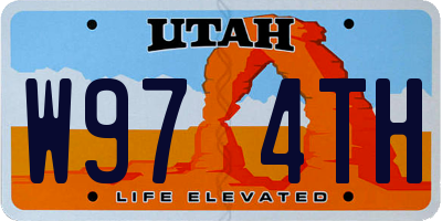 UT license plate W974TH