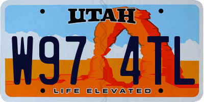 UT license plate W974TL