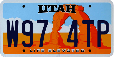 UT license plate W974TP