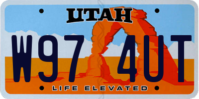UT license plate W974UT