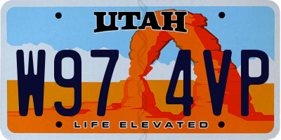UT license plate W974VP