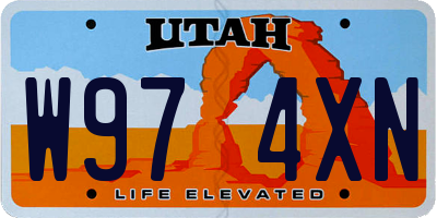 UT license plate W974XN