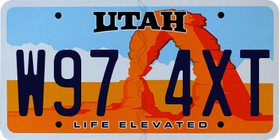 UT license plate W974XT