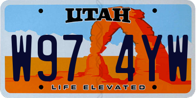 UT license plate W974YW