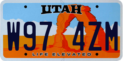UT license plate W974ZM