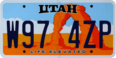 UT license plate W974ZP