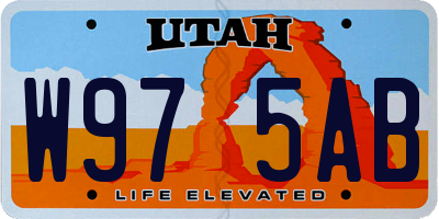 UT license plate W975AB