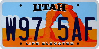 UT license plate W975AF