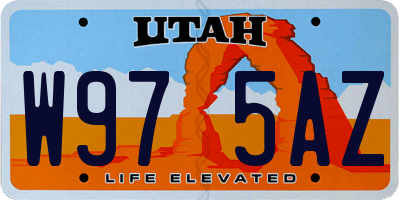 UT license plate W975AZ
